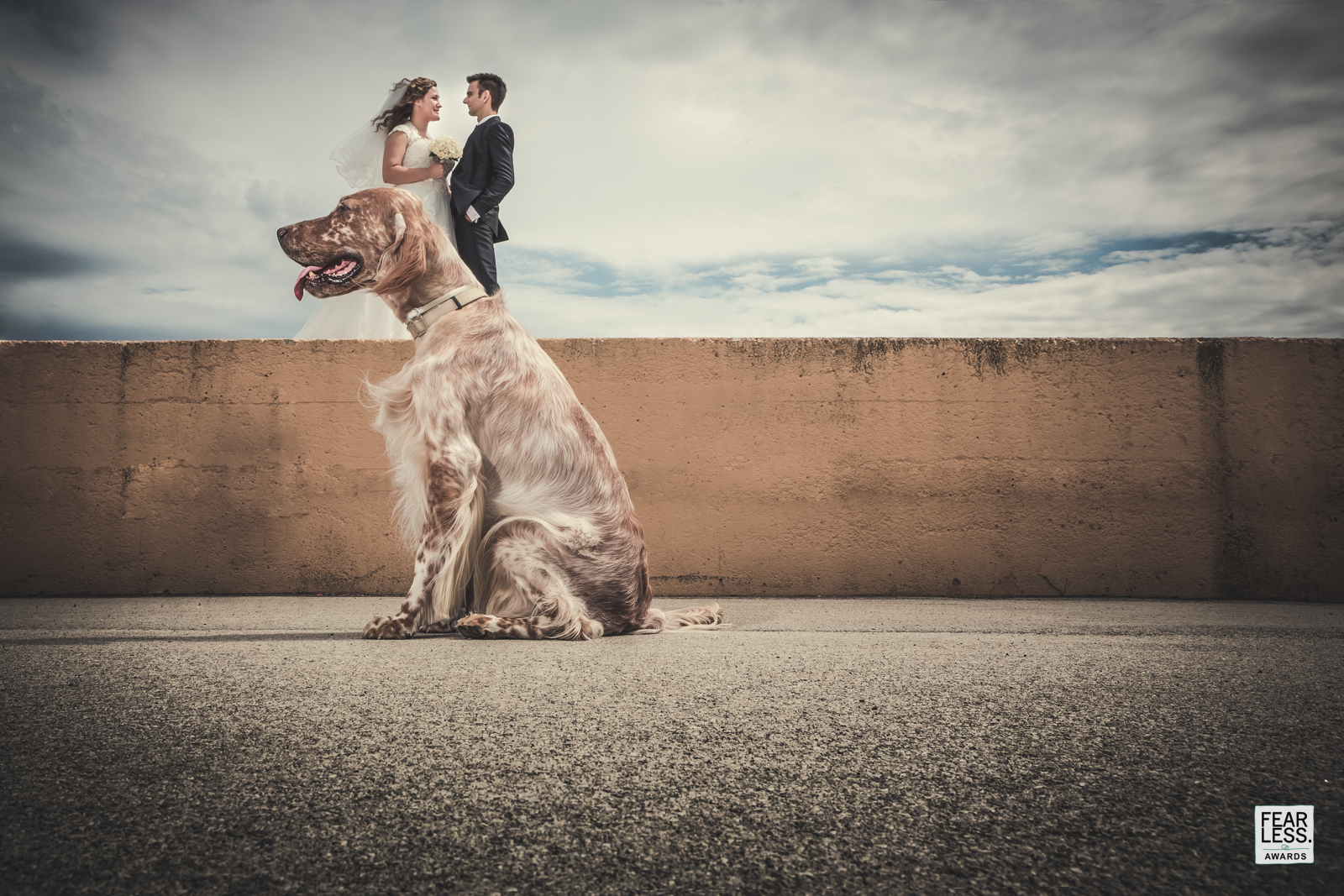 sposi con il loro cane