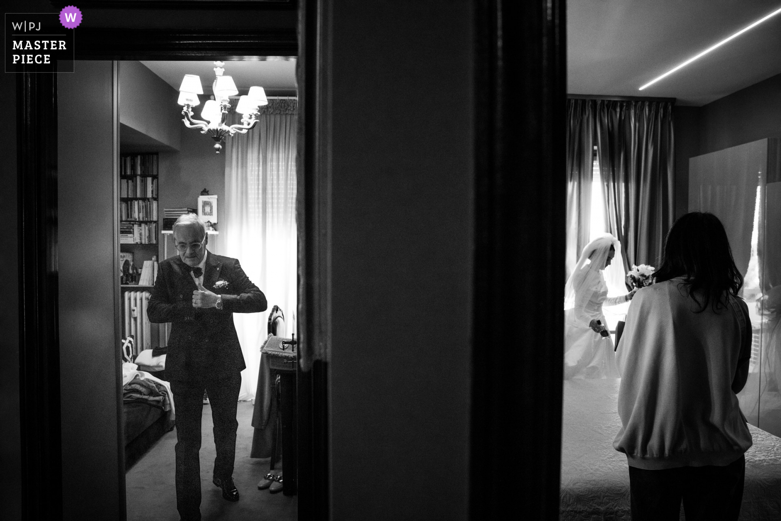 Papà con la sposa pronti a partire.